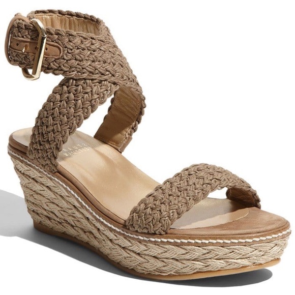 Stuart Weitzman Alex Low Wedge Espadrille Leather Platform Sandal 5